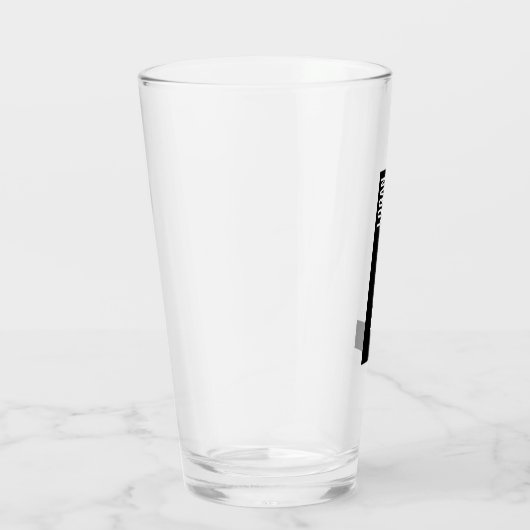 Modernes Personalisiertes Fettmonogramm und Name Glas (Rechts)