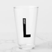 Modernes Personalisiertes Fettmonogramm und Name Glas (Vorderseite)