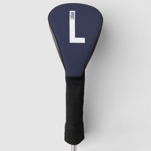 Modernes Personalisiertes Fettmonogramm und Name Golf Headcover (Vorderseite)