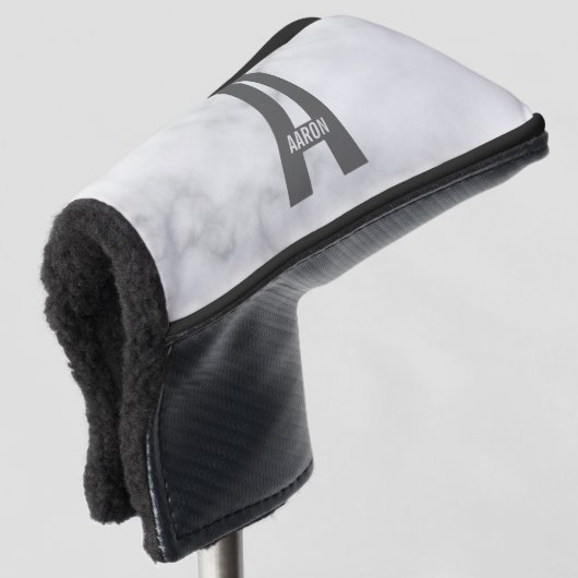 Modernes Personalisiertes Fettmonogramm und Name Golf Headcover (3/4 Vorderseite)