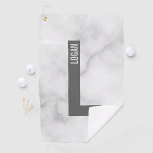 Modernes Personalisiertes Fettmonogramm und Name Golfhandtuch