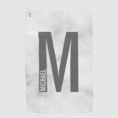 Modernes Personalisiertes Fettmonogramm und Name Golfhandtuch (Vorderseite)
