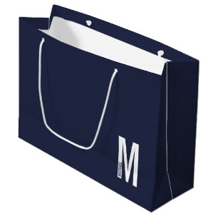 Modernes Personalisiertes Fettmonogramm und Name Große Geschenktüte