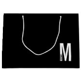 Modernes Personalisiertes Fettmonogramm und Name Große Geschenktüte (Vorderseite)