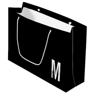 Modernes Personalisiertes Fettmonogramm und Name Große Geschenktüte