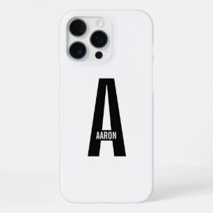 Modernes Personalisiertes Fettmonogramm und Name iPhone 16 Pro Max Hülle