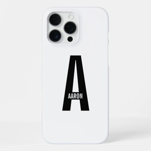 Modernes Personalisiertes Fettmonogramm und Name iPhone Hülle (Rückseite)