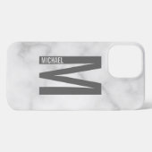 Modernes Personalisiertes Fettmonogramm und Name iPhone Hülle (Rückseite (Horizontal))