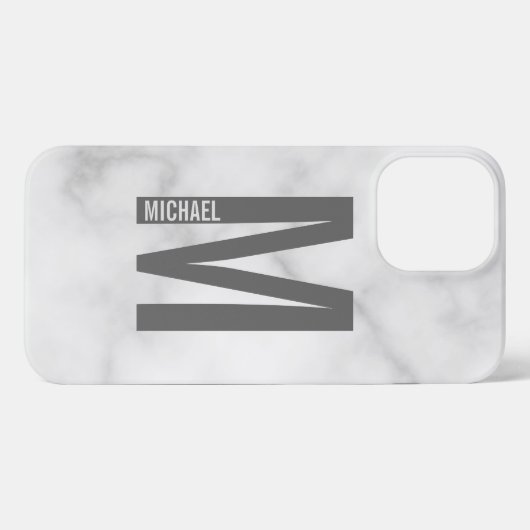 Modernes Personalisiertes Fettmonogramm und Name iPhone Hülle (Rückseite (Horizontal))