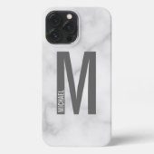 Modernes Personalisiertes Fettmonogramm und Name iPhone Hülle (Rückseite)