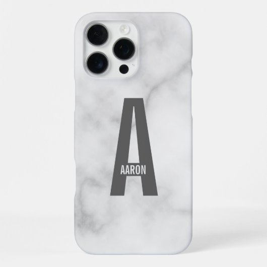 Modernes Personalisiertes Fettmonogramm und Name iPhone Hülle (Rückseite)
