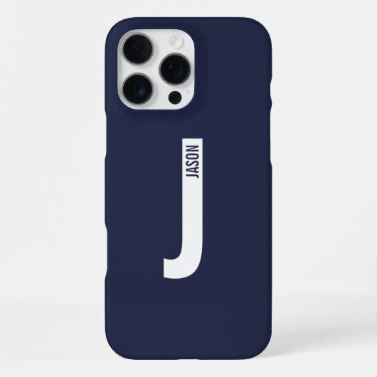 Modernes Personalisiertes Fettmonogramm und Name iPhone Hülle (Rückseite)