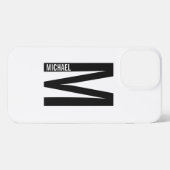 Modernes Personalisiertes Fettmonogramm und Name iPhone Hülle (Rückseite (Horizontal))