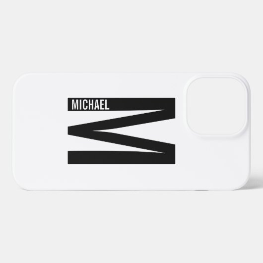 Modernes Personalisiertes Fettmonogramm und Name iPhone Hülle (Rückseite (Horizontal))