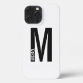 Modernes Personalisiertes Fettmonogramm und Name iPhone Hülle (Rückseite)