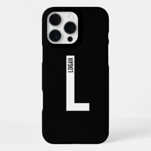 Modernes Personalisiertes Fettmonogramm und Name iPhone 16 Pro Max Hülle