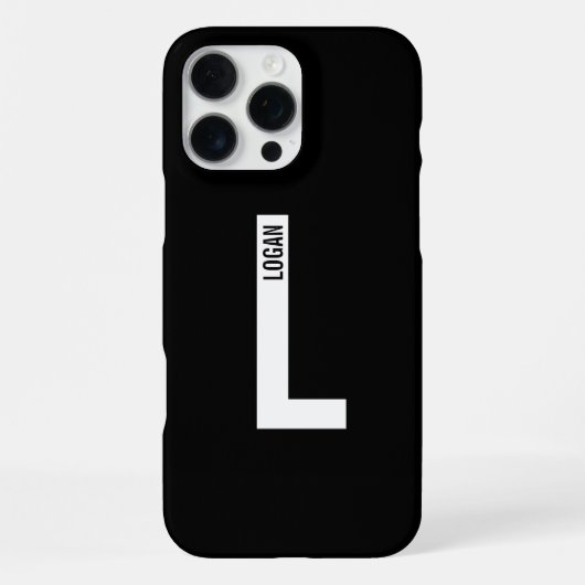 Modernes Personalisiertes Fettmonogramm und Name iPhone Hülle (Rückseite)