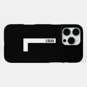 Modernes Personalisiertes Fettmonogramm und Name iPhone Hülle (Rückseite (Horizontal))