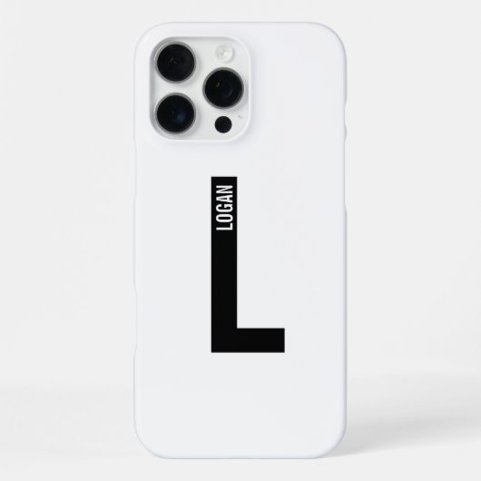 Modernes Personalisiertes Fettmonogramm und Name iPhone Hülle (Rückseite)