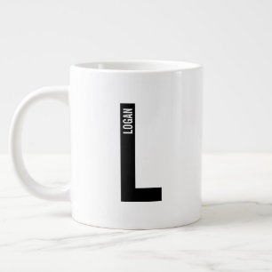 Modernes Personalisiertes Fettmonogramm und Name Jumbo-Tasse