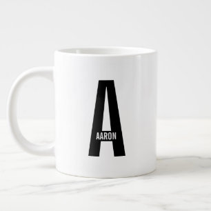 Modernes Personalisiertes Fettmonogramm und Name Jumbo-Tasse