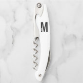 Modernes Personalisiertes Fettmonogramm und Name Kellnermesser (Vorderseite)