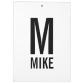 Modernes Personalisiertes Fettmonogramm und Name Klemmbrett (Rückseite)