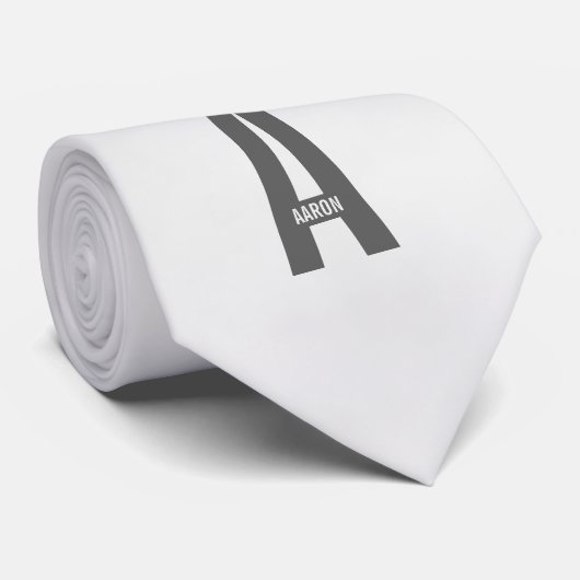 Modernes Personalisiertes Fettmonogramm und Name Krawatte (Gerollt)