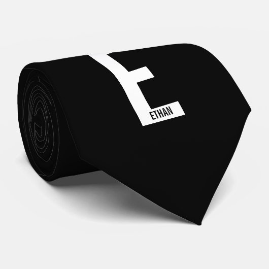 Modernes Personalisiertes Fettmonogramm und Name Krawatte (Gerollt)