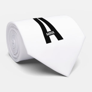 Modernes Personalisiertes Fettmonogramm und Name Krawatte