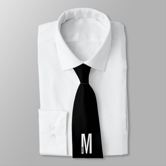 Modernes Personalisiertes Fettmonogramm und Name Krawatte (Gebunden)