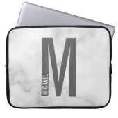 Modernes Personalisiertes Fettmonogramm und Name Laptopschutzhülle (Vorderseite)