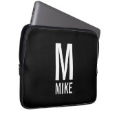 Modernes Personalisiertes Fettmonogramm und Name Laptopschutzhülle (Vorne Rechts)