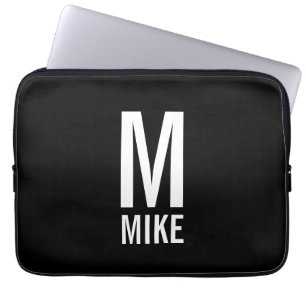Modernes Personalisiertes Fettmonogramm und Name Laptopschutzhülle