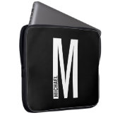 Modernes Personalisiertes Fettmonogramm und Name Laptopschutzhülle (Vorne Rechts)