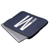 Modernes Personalisiertes Fettmonogramm und Name Laptopschutzhülle (Vorne Knopf)