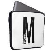 Modernes Personalisiertes Fettmonogramm und Name Laptopschutzhülle (Vorne Rechts)