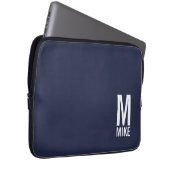 Modernes Personalisiertes Fettmonogramm und Name Laptopschutzhülle (Vorne Rechts)