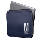 Modernes Personalisiertes Fettmonogramm und Name Laptopschutzhülle (Vorderseite Links)