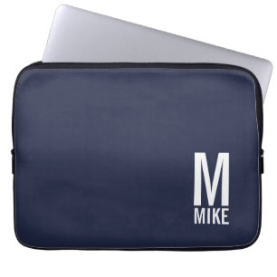 Modernes Personalisiertes Fettmonogramm und Name Laptopschutzhülle