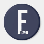Modernes Personalisiertes Fettmonogramm und Name Magnet (Vorne)