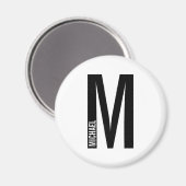 Modernes Personalisiertes Fettmonogramm und Name Magnet (Vorderseite/Rückseite)