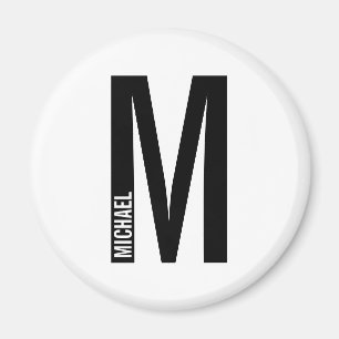 Modernes Personalisiertes Fettmonogramm und Name Magnet