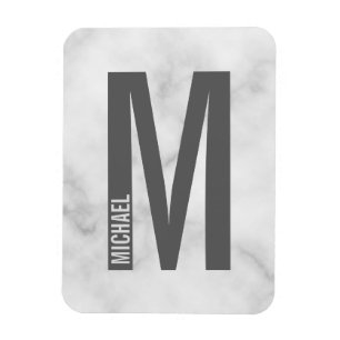 Modernes Personalisiertes Fettmonogramm und Name Magnet
