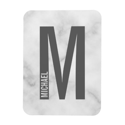 Modernes Personalisiertes Fettmonogramm und Name Magnet (Vertikal)