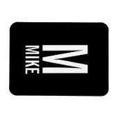 Modernes Personalisiertes Fettmonogramm und Name Magnet (Horizontal)