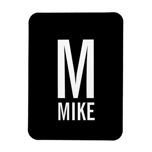 Modernes Personalisiertes Fettmonogramm und Name Magnet (Vertikal)