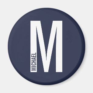 Modernes Personalisiertes Fettmonogramm und Name Magnet