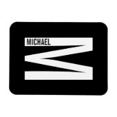 Modernes Personalisiertes Fettmonogramm und Name Magnet (Horizontal)