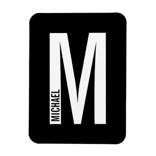Modernes Personalisiertes Fettmonogramm und Name Magnet (Vertikal)